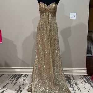 la femme strapless gold dress size 2 !